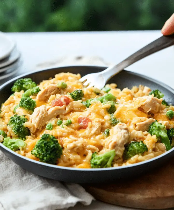 One Pot Cheesy Chicken Broccoli Rice Casserole Recipe Katyrecipes