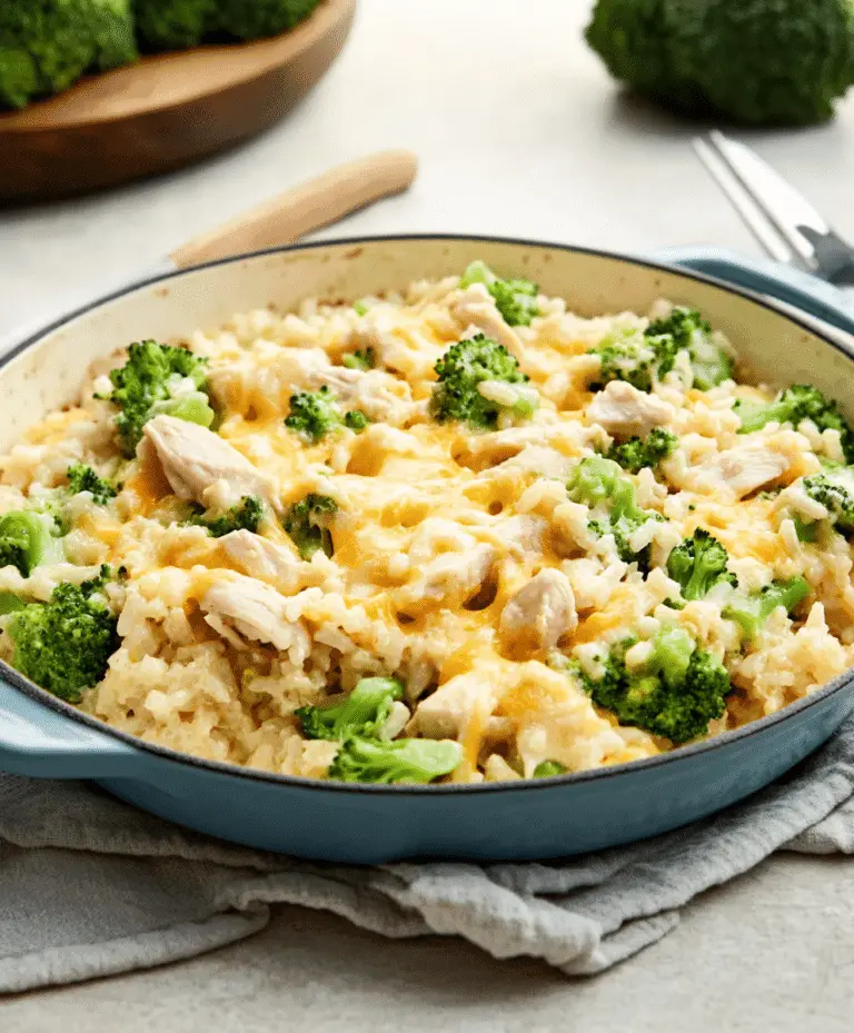 One Pot Cheesy Chicken Broccoli Rice Casserole Recipe Katyrecipes