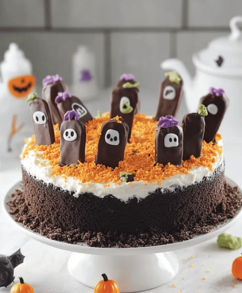 Halloween Graveyard Chocolate Poke Cake Recipe