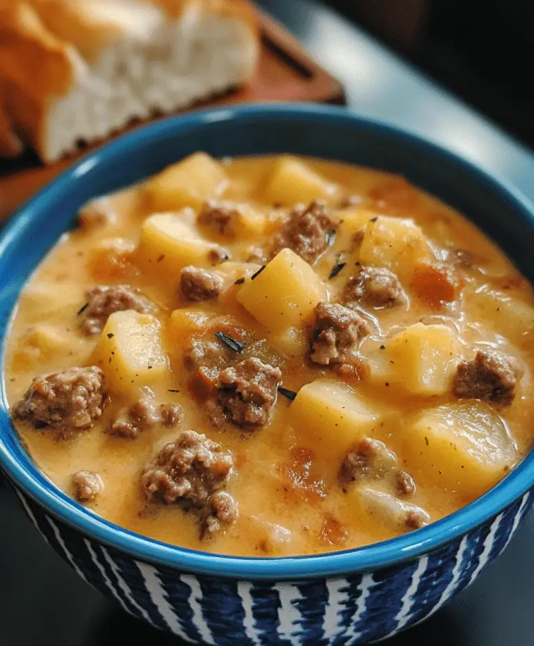 Creamy Potato Hamburger Soup Recipe katyrecipes com