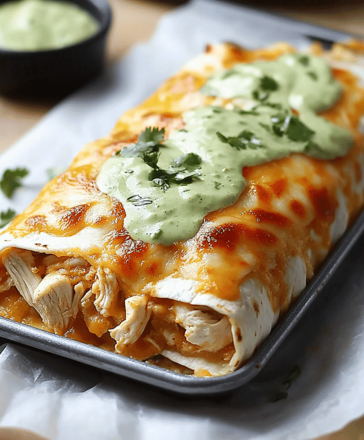Smothered Baked Chicken Burritos Recipe - katyrecipes.com